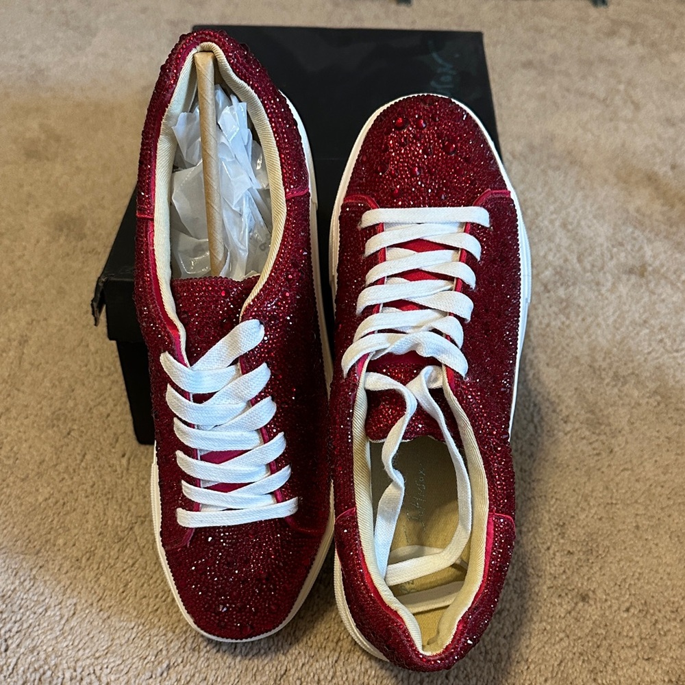 Betsey Johnson Sparkling Red Sneakers